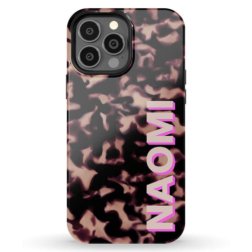 3D Custom Name Dark Tort iPhone Case